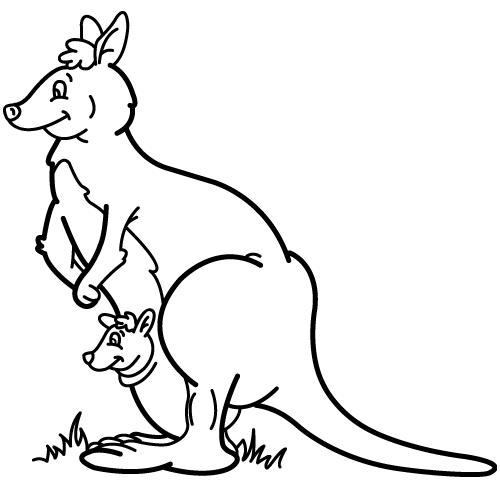 kangaroo coloring pages preschool black - photo #7