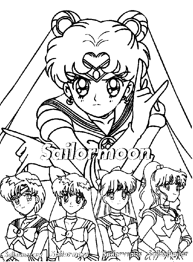 sailor moon group coloring pages - photo #2